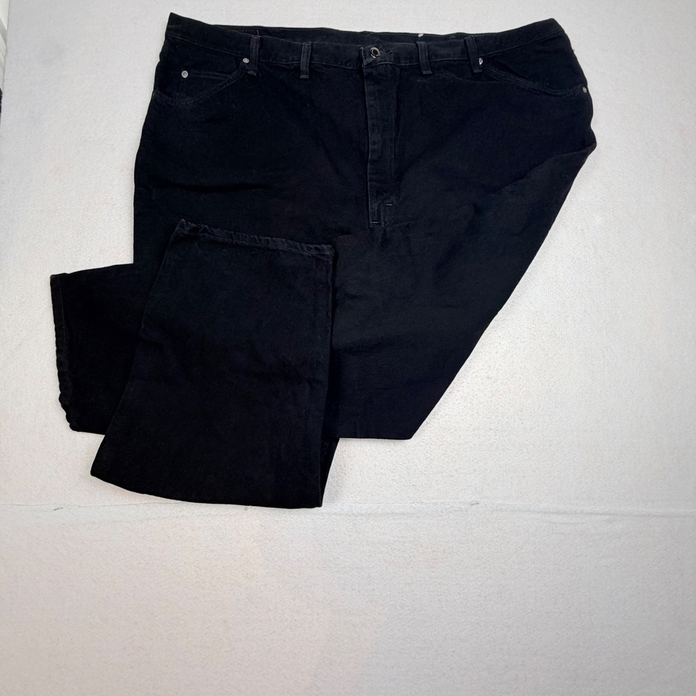 Wrangler Mens Five Star Relaxed Fit Straight Leg Black Denim Jeans 50x30 97601CB